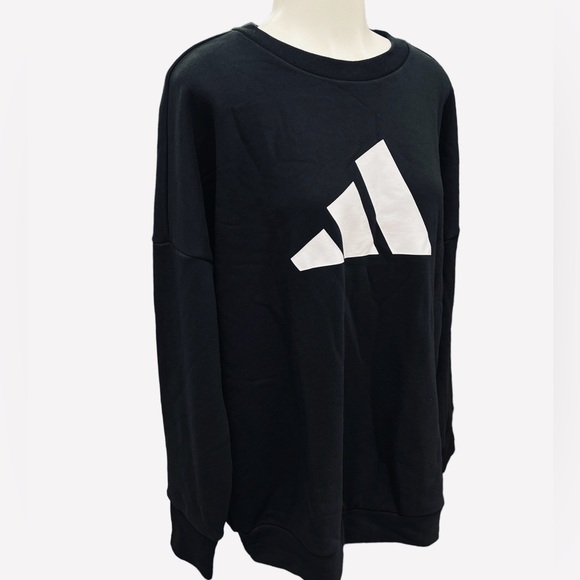 Adidas Women's Sportswear Three Bar Sweatshirt Black Long Sleeve Size S - Picture 8 of 11